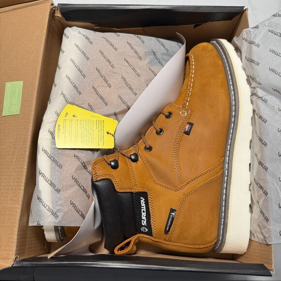 SUREWAY 6" Men's Heavy Duty Leather Soft Toe Work Boots Size 14 NEW - Picture 5 of 8